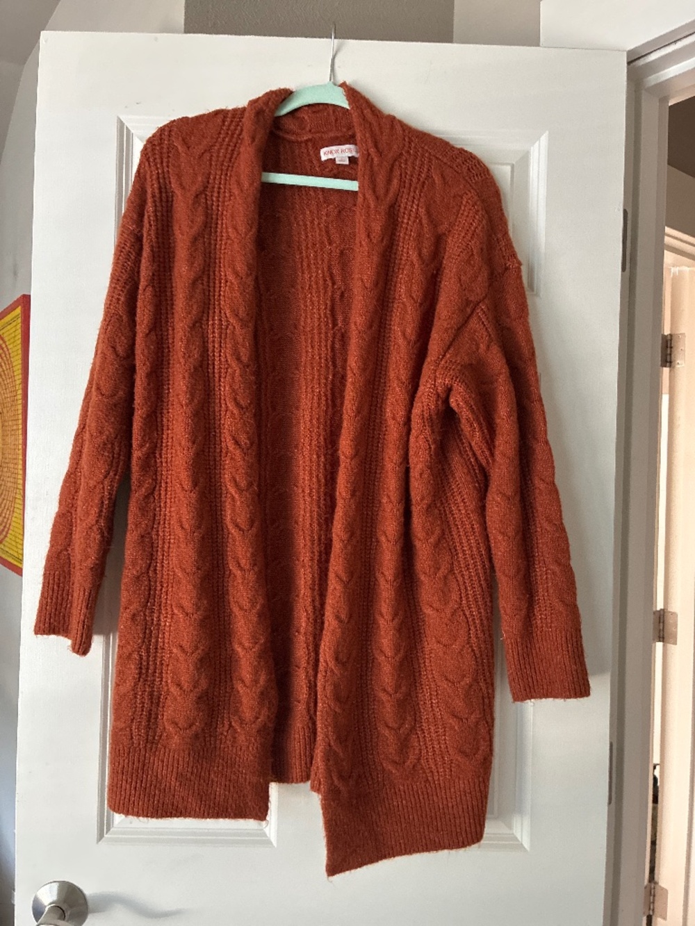Burnt orange, oversized cardigan